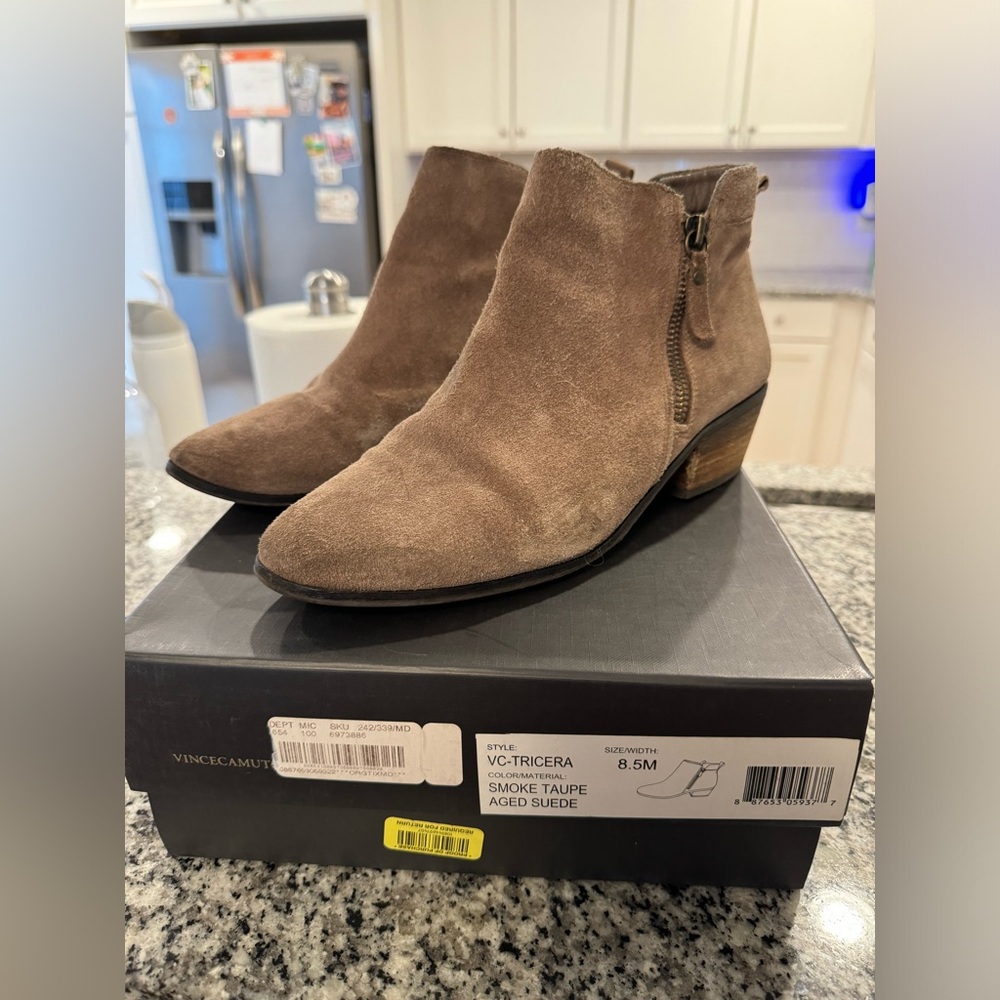 Vince Camuto Tricera Booties - Taupe - Size 8.5